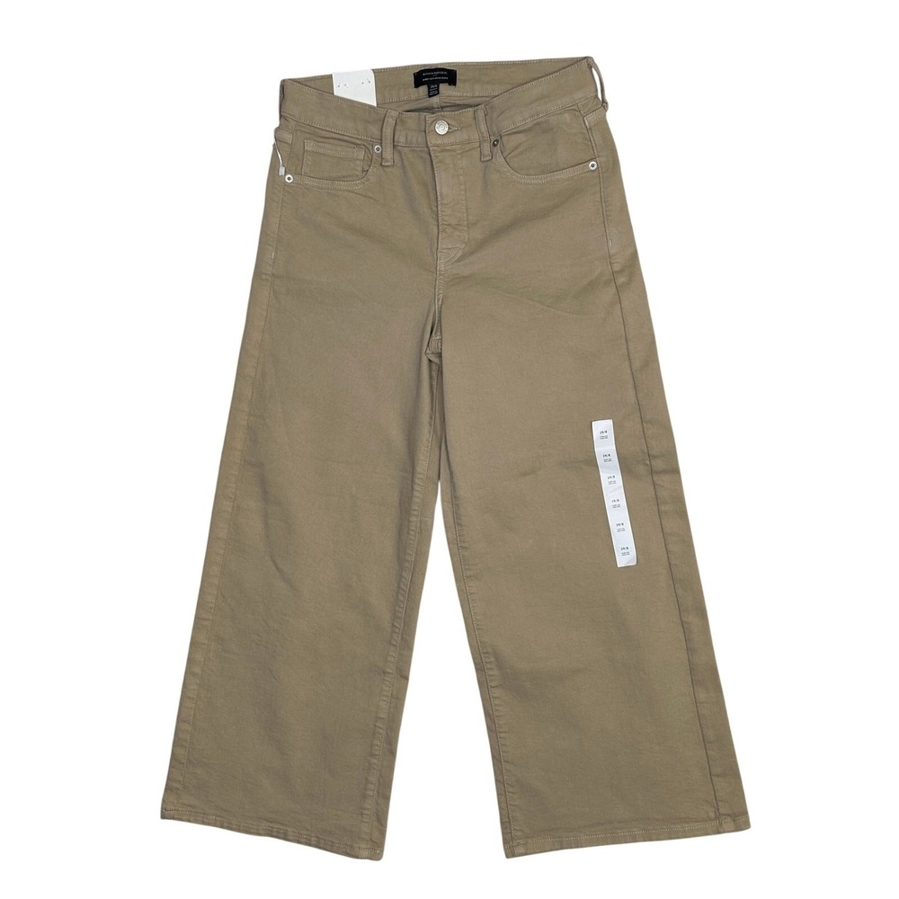 Banana Republic Wide Leg High-Rise Cropped Jeans Women's Size 29/8 Maverick Tan
